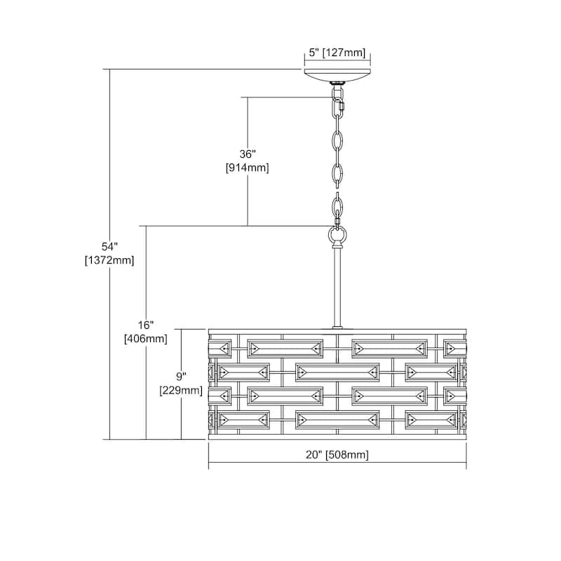 Elk Home Lineo Black With Metal Shade 6 Light Chandelier - N/A
