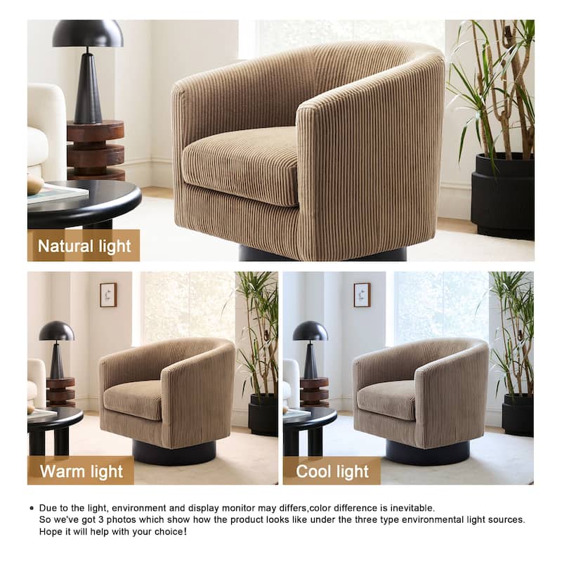 UIXE 360° Swivel Barrel Accent Chair Armchair For Living Room