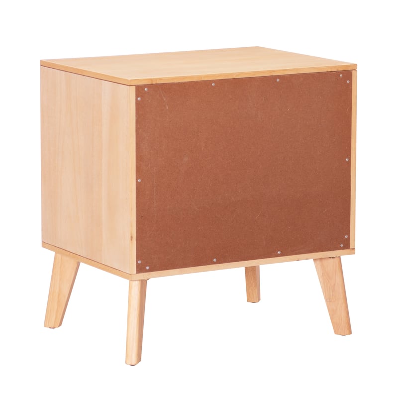 Carter Wooden 2-Drawer Mid Century Nightstand