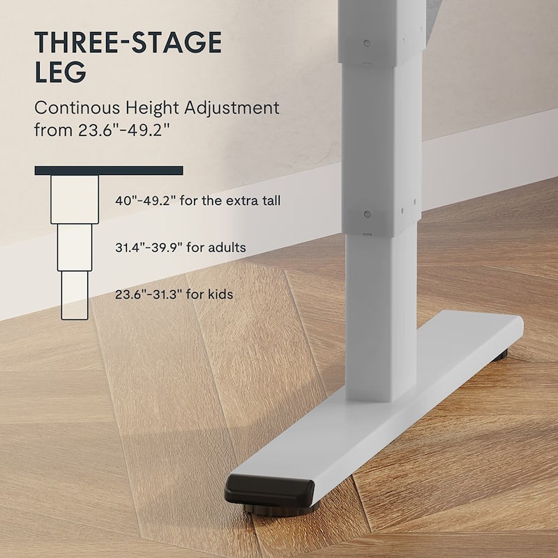 Electric Standing Desk, Dual Motor 3-Stage Leg Adjustable 55x28-inch