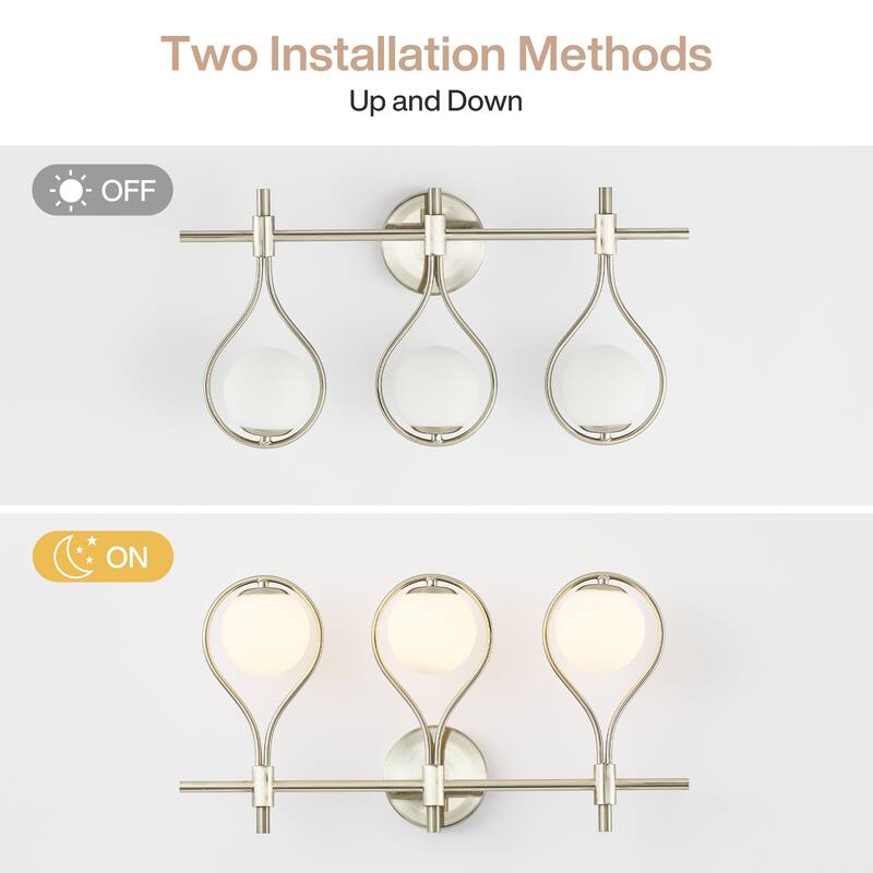 22.5" Bathroom Vanity Light, 3-Light Wall Sconce