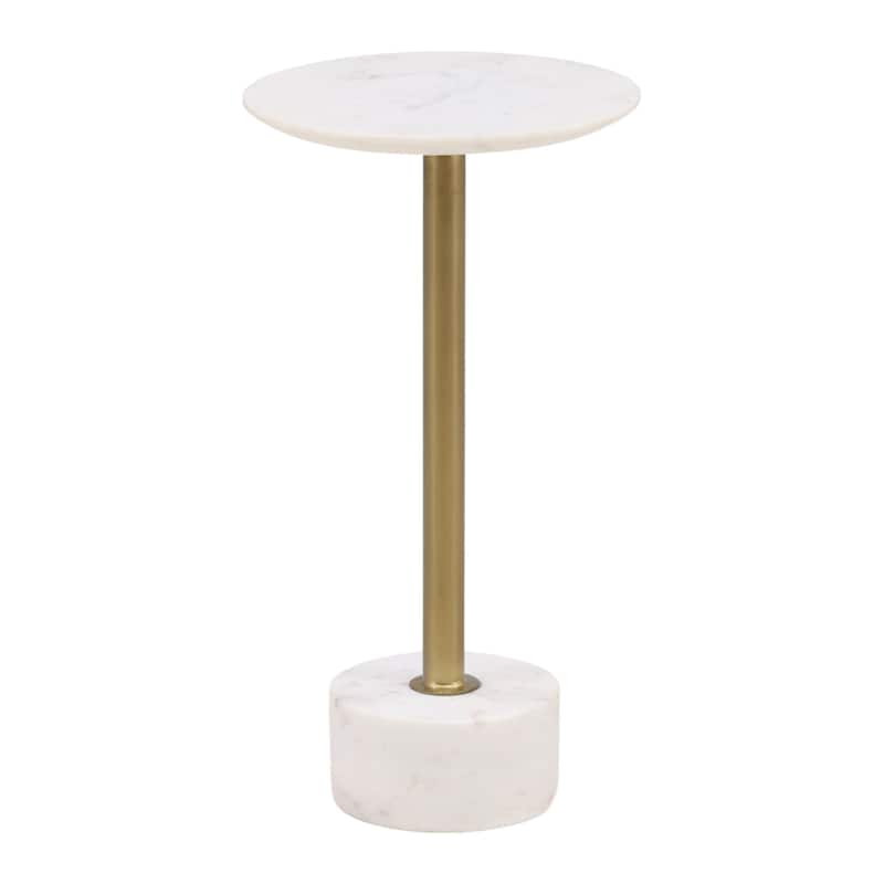 Ryan Marble End Table, White