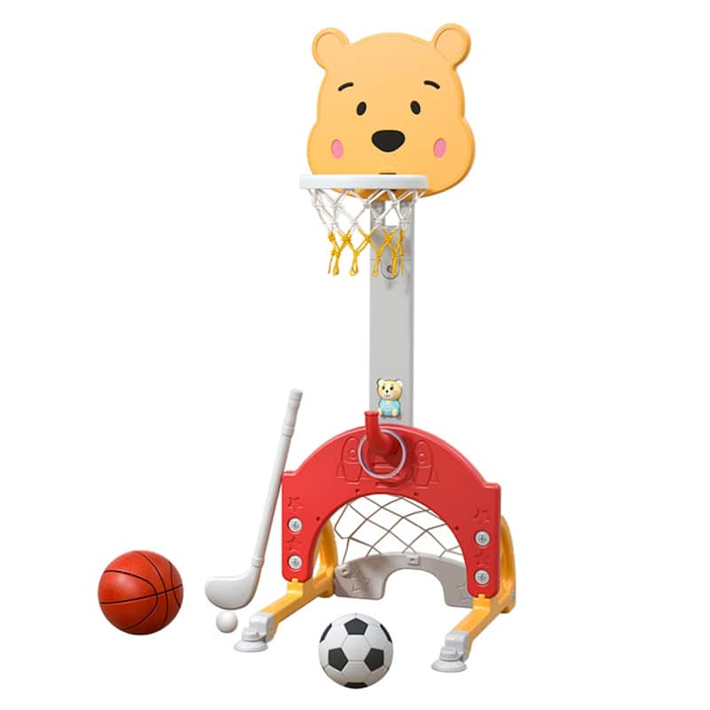 Cartoon Kids Toddler Basketball Stand 3-in-1 Indoor Activity Center