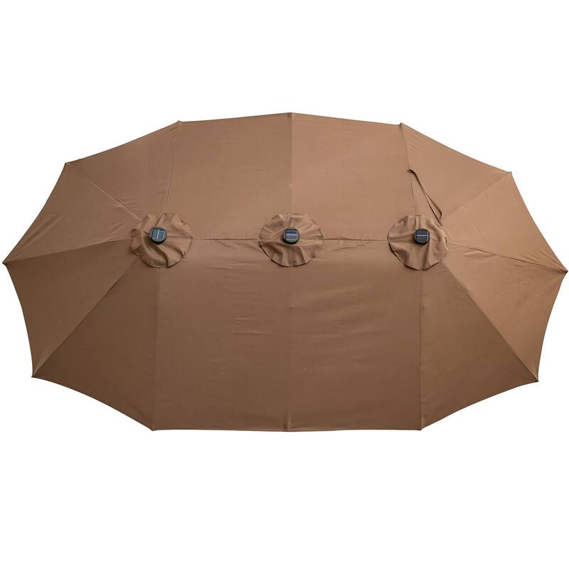Ainfox 15-foot Double-sided Solar LED Lighted Patio Umbrella
