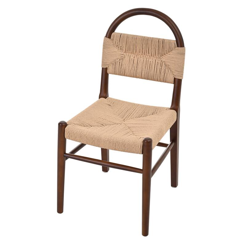 Christopher Knight Home - Modern Solid Ruberwood Dining Chair Set with Handwoven Paper Rope Seat and Back