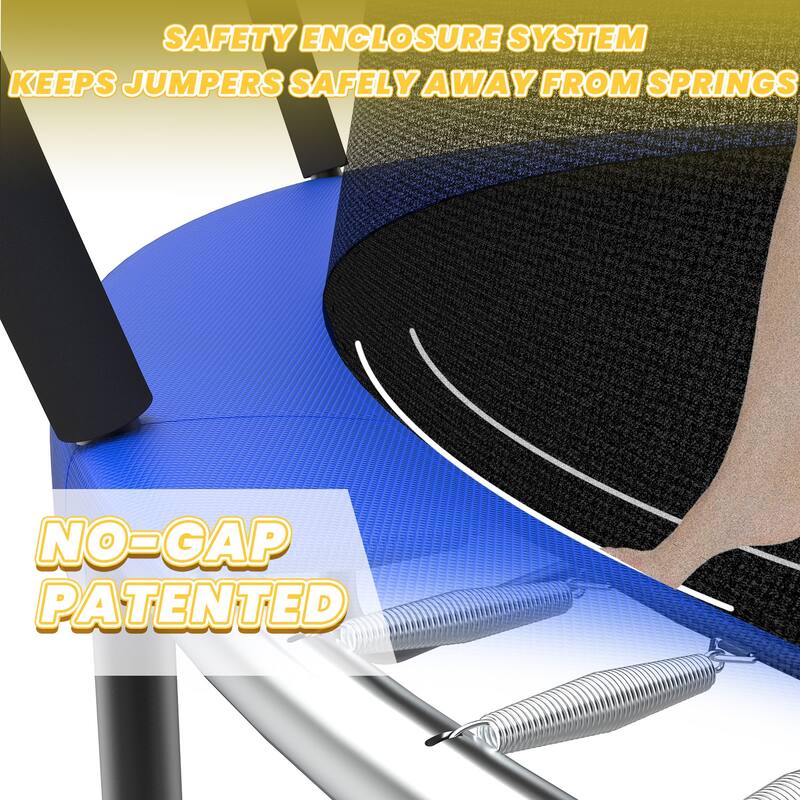 Toddler Trampoline - Safety Enclosure Net & Balls, Indoor Outdoor Mini Trampoline - Blue - 144.09