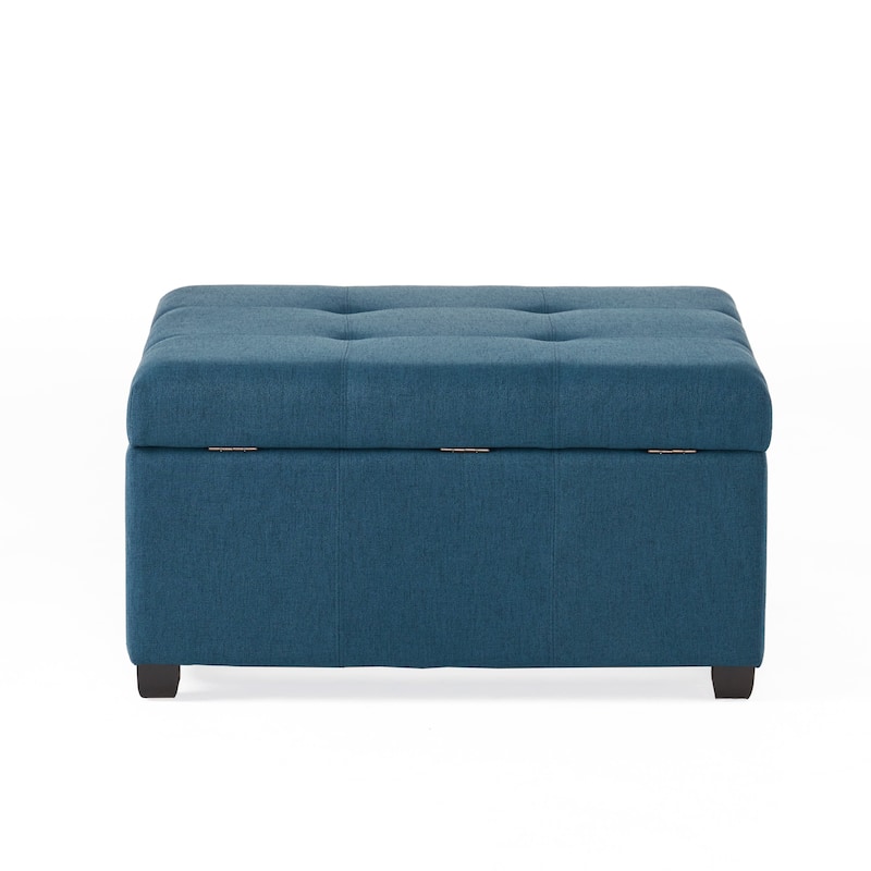 Roomfitters 35" Square Faux Leather Storage Ottoman with Lift-Top, Upholstered Footrest Bench for Living Room or Bedroom