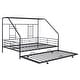 preview thumbnail 33 of 38, Metal Full Size House Bed with Trundle and Built-in Shelf