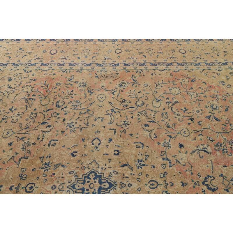Hand Knotted Oriental 100% Wool Carpet Traditional Floral Pink Kashan Area Rug - 11' 11'' X 10' 1''