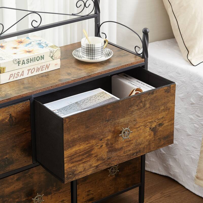 Wide Dresser Storage Tower with 5 Drawers Organizer Unit for Bedroom Hallway, Entryway
