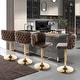 preview thumbnail 18 of 76, Upholstered Adjusatble Swivel Bar Stools Set of 2 Brown Gold