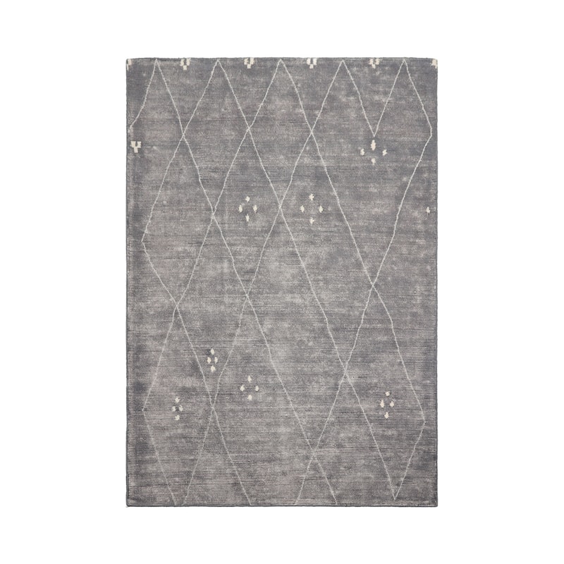 LoomBloom Gray Hand Woven Moroccan Wool Contemporary Oriental Area Rug - 5' 3'' x 7' 7''