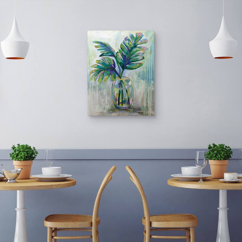 Palm Leaves II by Jeanette Vertentes Canvas Art Print