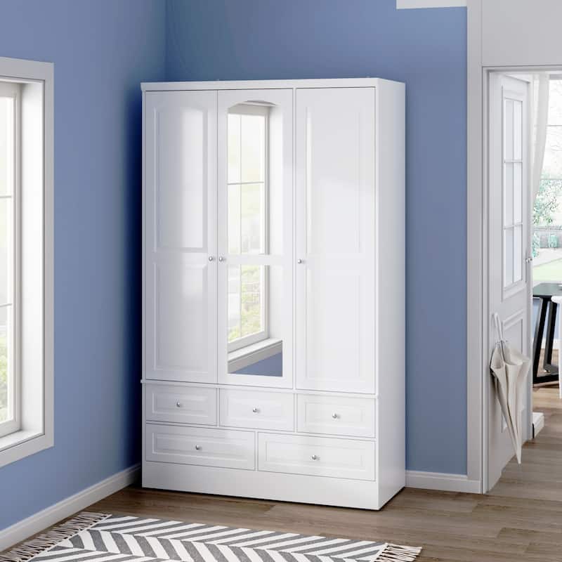 78.7"H Combo Twin Wardrobe Set Elegance Meets Utility Armoires Closet