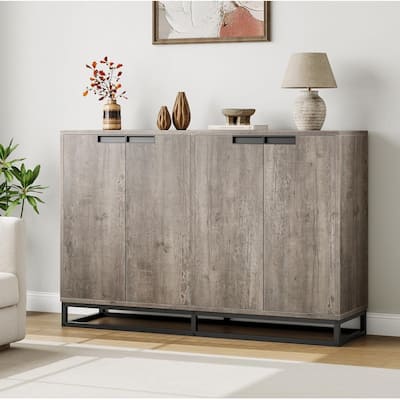 Modern 55" 4 Doors Sideboard Buffet Cabinet, Coffee Bar Table for Kitchen - N/A
