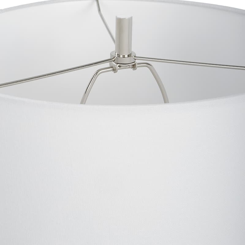 Banded Hourglass Table Lamp with Drum Shade - 29.5" - Black and White