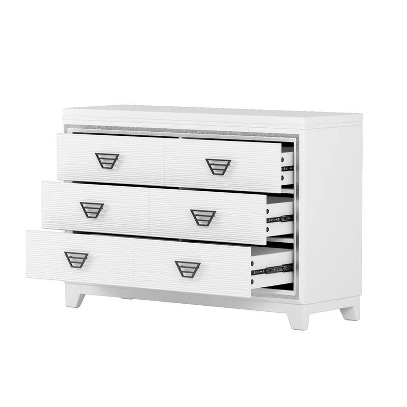 Storage Cabinet with 6 Drawers and Metal Handle