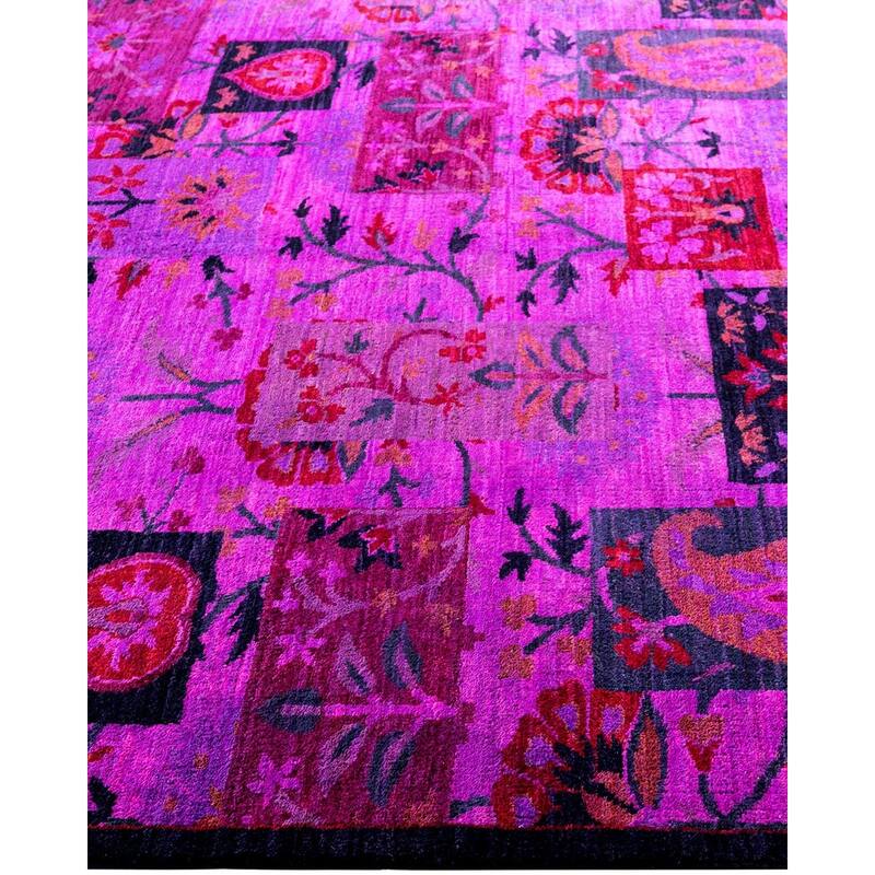 Vibrance One-of-a-Kind Hand-Knotted Area Rug - Pink, 5' 3" x 7' 5" - 5' 3" x 7' 5"