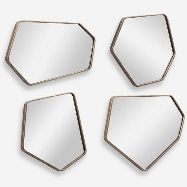 slide 2 of 8, Scandinavian Style Wall Mirrors - 20" - Gold - Set of 4