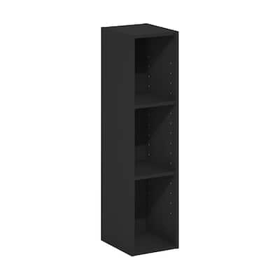 Furinno Fulda 3-Tier Space Saving Storage Shelf Bookcase, 8-Inch Width