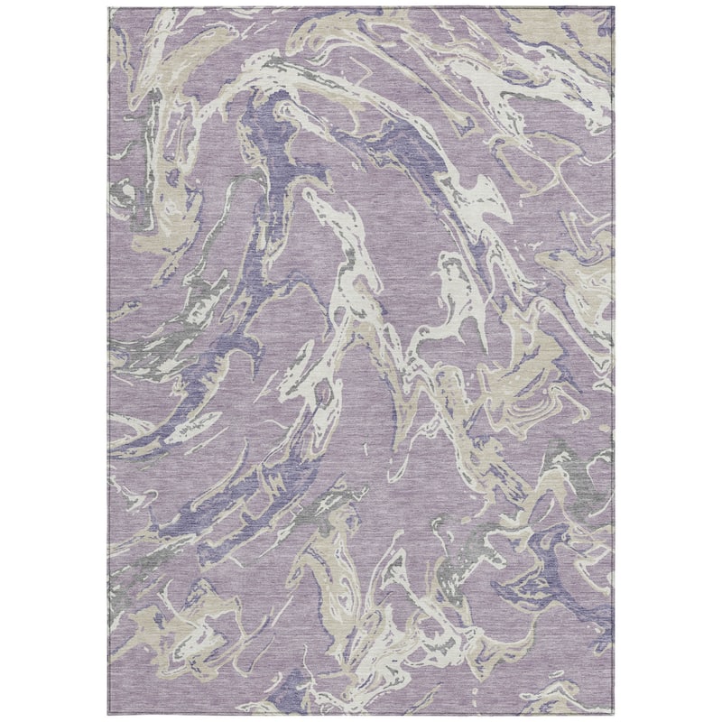 HomeRoots Abstract Transitional Rectangle Outdoor Rug