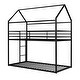 preview thumbnail 7 of 16, Twin Metal Bed Frame, Twin Over Twin Bunk Bed w/Ladder & Guardrail