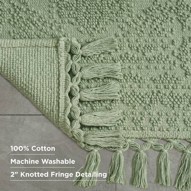 French Connection Nellore Fringe Cotton Bath Rug