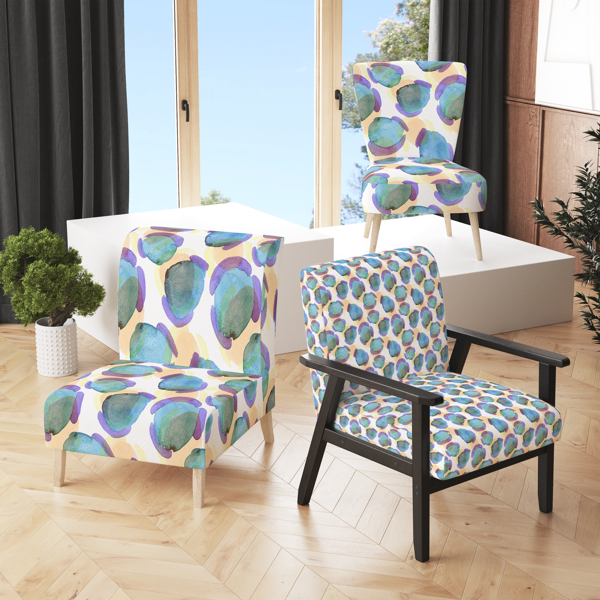 Avington print shop accent dining chair