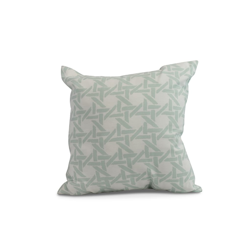 20 x 20 Inch Rattan Geometric Geometric Print Outdoor Pillow