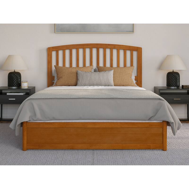 Lucia Platform Bed with Panel Footboard and Twin XL Trundle
