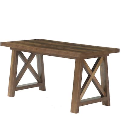 63-Inch Dining Table, Farmhouse Kitchen Table for Dining Room, Brown - 62.99" L x 31.5" W x 30.71" H