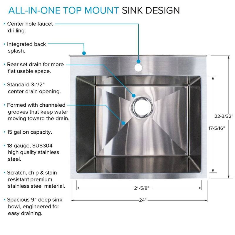 Transolid 24-in W x 22-in D x 35-in H Laundry Sink/Wash Stand All-in-One Kit - 24-in x 22-in