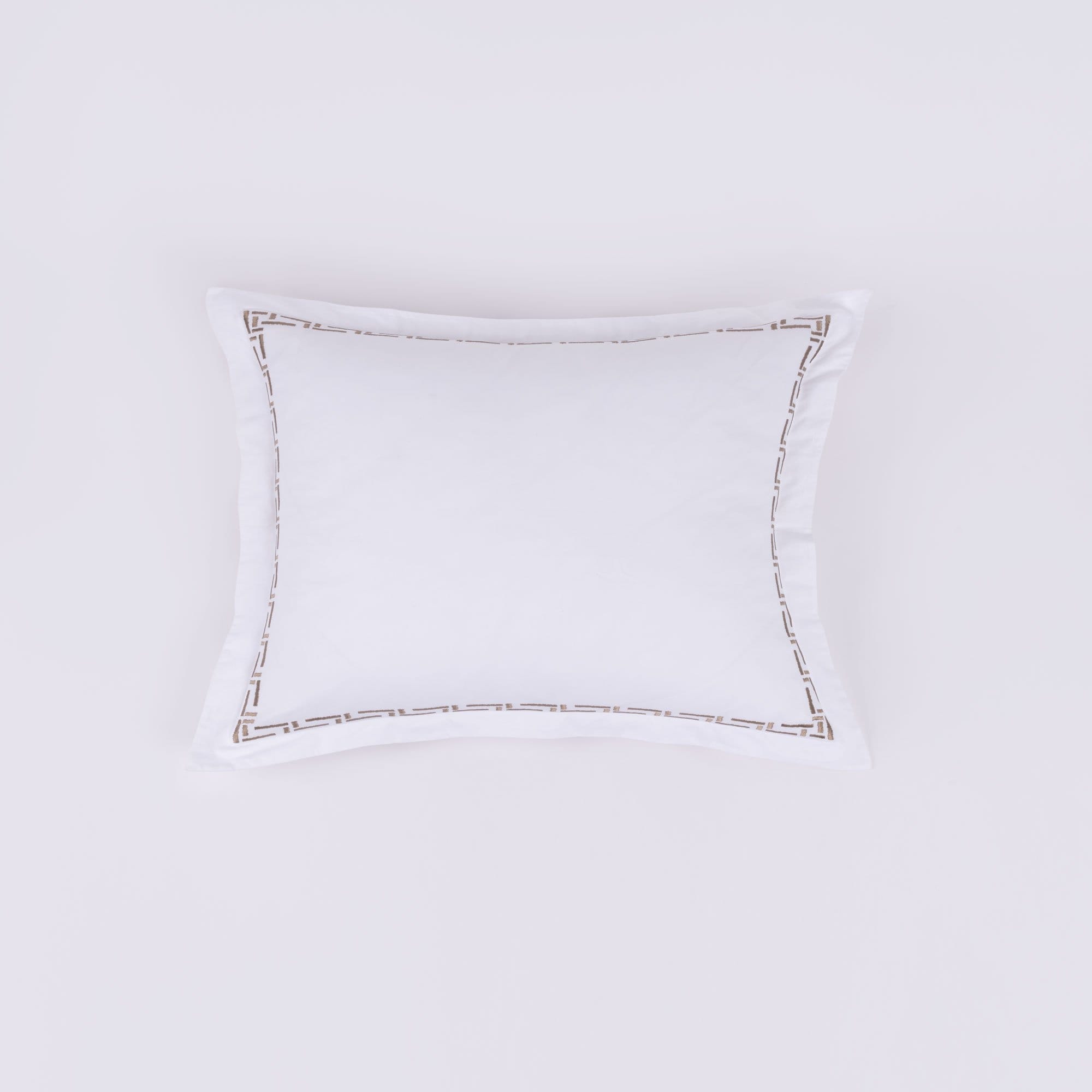 Ellis Cotton Sateen, White/Mushroom, Duvet Cover or Sham