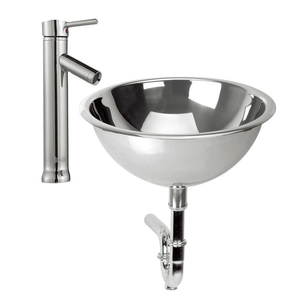 Stainless Steel Vessel Sink Double Layer Faucet P Trap Inc
