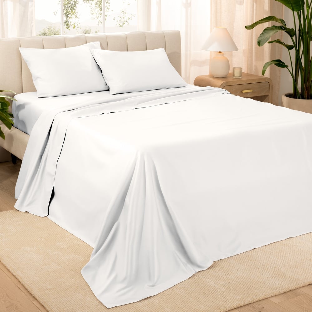 Bare Home Organic Cotton Sheet Set - Silky Smooth Sateen Weave