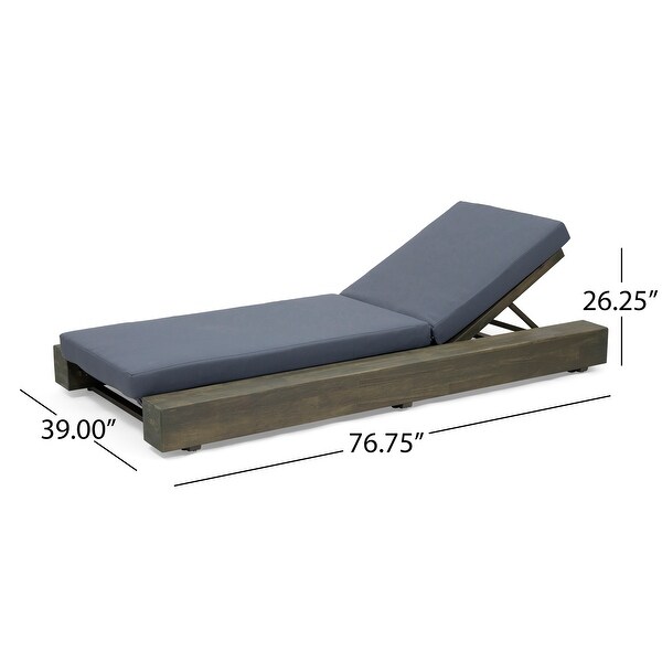 Broadway Outdoor Acacia Wood Chaise Lounge and Cushion Sets (Set of 2) by Christopher Knight Home