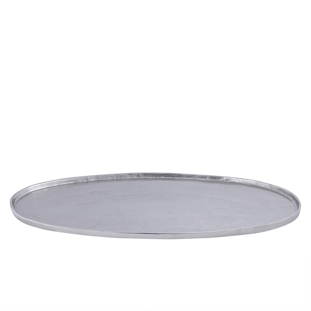 Lg. Cast Aluminum Oval Tray Raw Nickel 38.6" - NICKEL