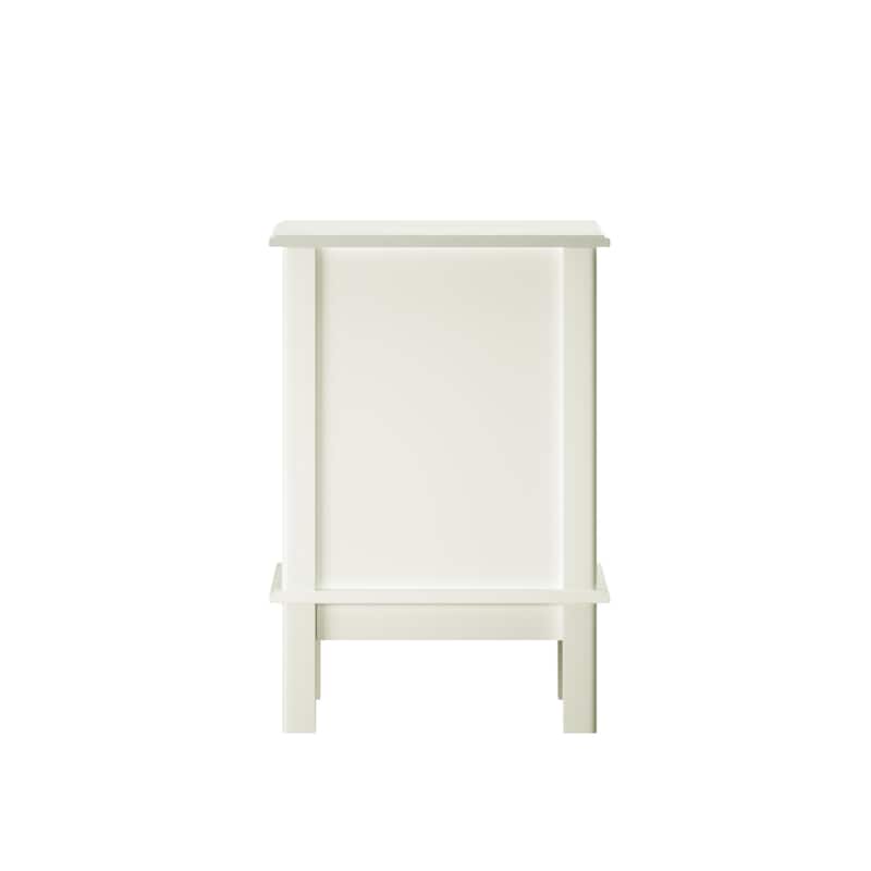 Modern Nightstand with 2 Drawers, Bedroom Bedside Table with Gold Handles, Sturdy Wood Accent Table