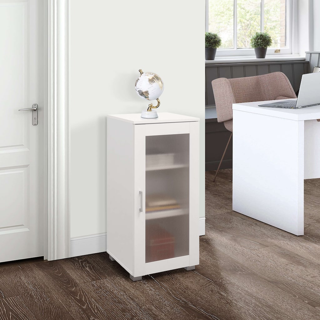 White Curio Accent Storage Cabinet