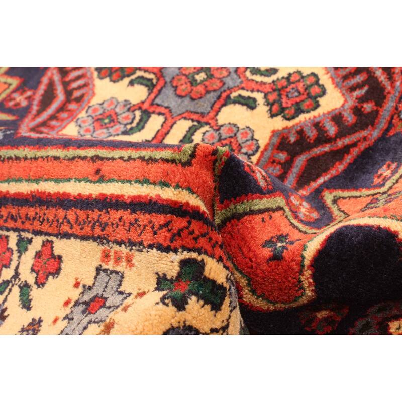 ECARPETGALLERY Hand-knotted Teimani Dark Navy Wool Rug - 2'10 x 4'6