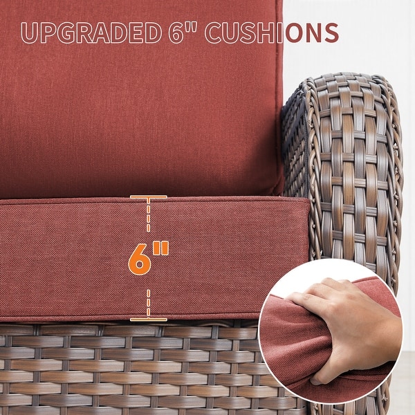 dimension image slide 9 of 14, Gymojoy 6-Inch Thick Outdoor Deep Seating Cushion Set, 22"/24" Wide Options, Waterproof & Fade Resistant for Patio Furniture