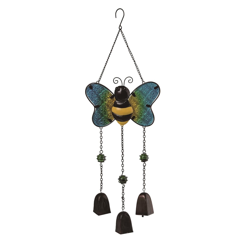 Transpac Metal 23.5" Multicolor Spring Bee Wind Chime - Multi