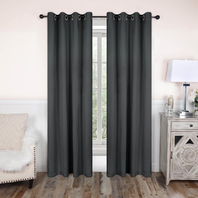Superior Modern Solid Washable Room Darkening Curtains, Set of 2 Panels - 2PC- 52" x 84" - Grey