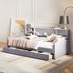 preview thumbnail 82 of 92, L-Shaped Twin with Drawers, End Bed Storage, Bookcase Daybed with Drawers, French Velvet Bed with Multiple Storage, Trundle, USB