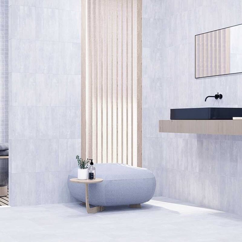 Quell 10in x 13in White Ceramic Floor and Wall Tile