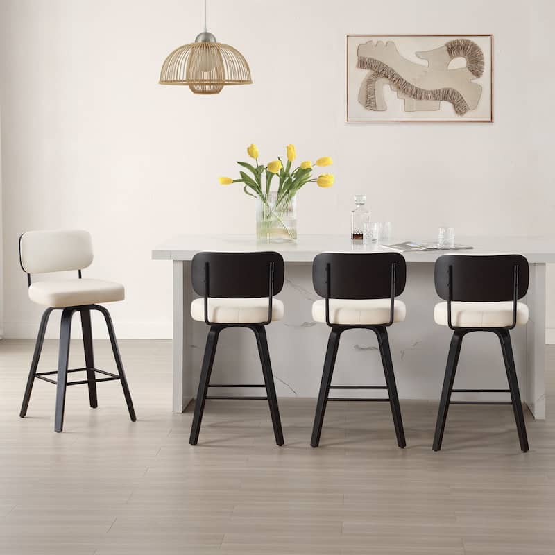 26"/29" Swivel Counter/Bar Stools with Black Bentwood Legs