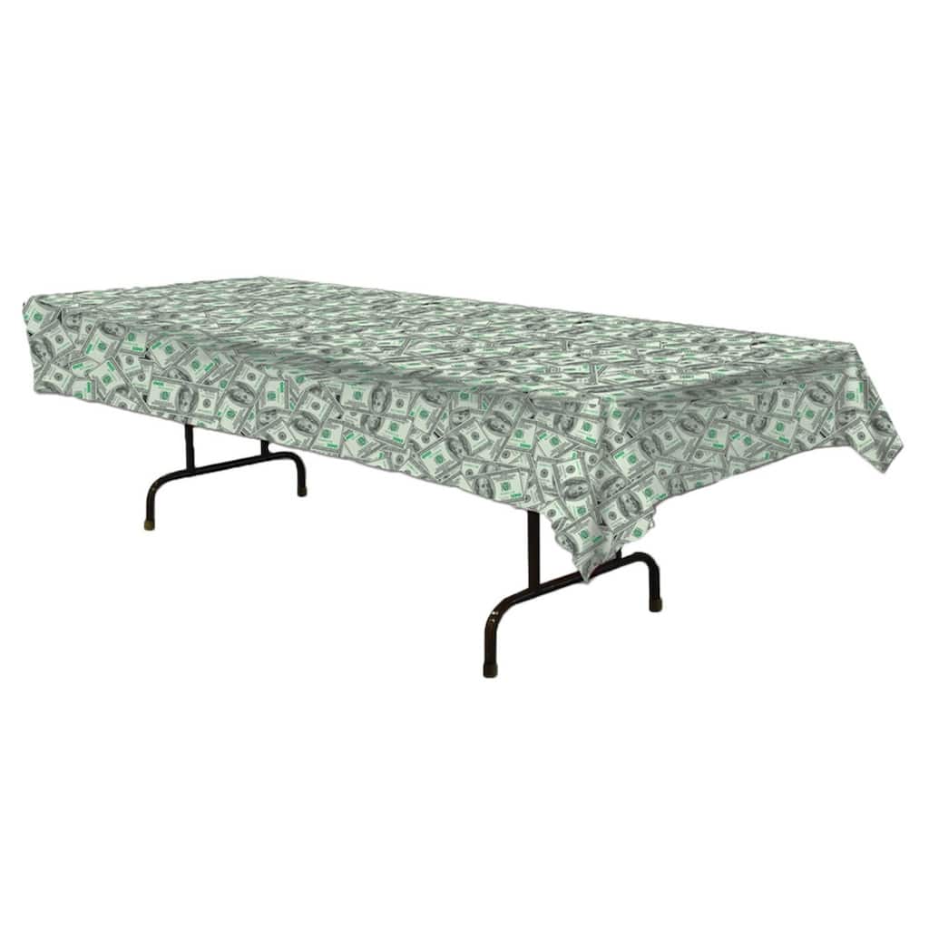 108" Gray and Green Big Bucks Rectangular Table Cover