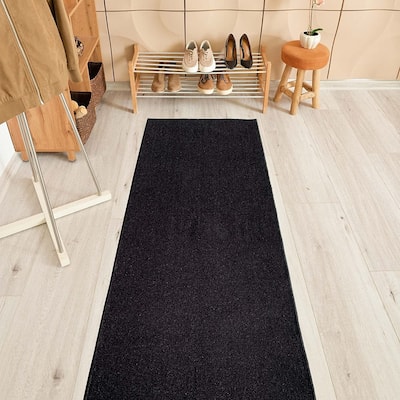 Custom Size Solid Design 26 Inch Wide Non-Slip Stair Runner Rug