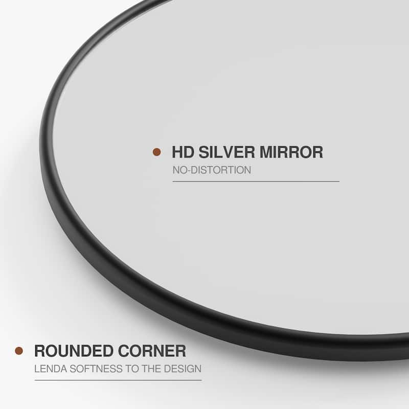 Iron Frame Arc-shaped Wall Mirror Accent Mirror(Set Of 2) - 32*23