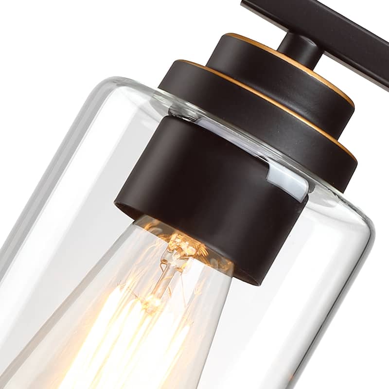2-Light Dimmable Bath Vanity Light Wall Sconce Glass Shade(Set of 2)